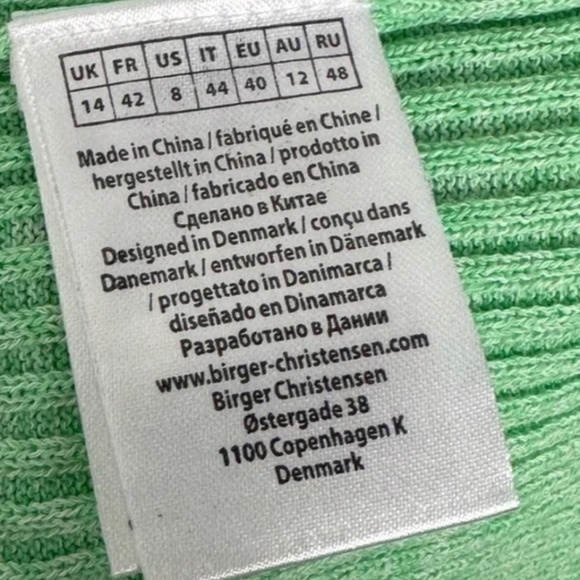 Remain Birger Christensen Rakella Ribbed Knit Dress Spring Green Mint - Picture 5 of 5